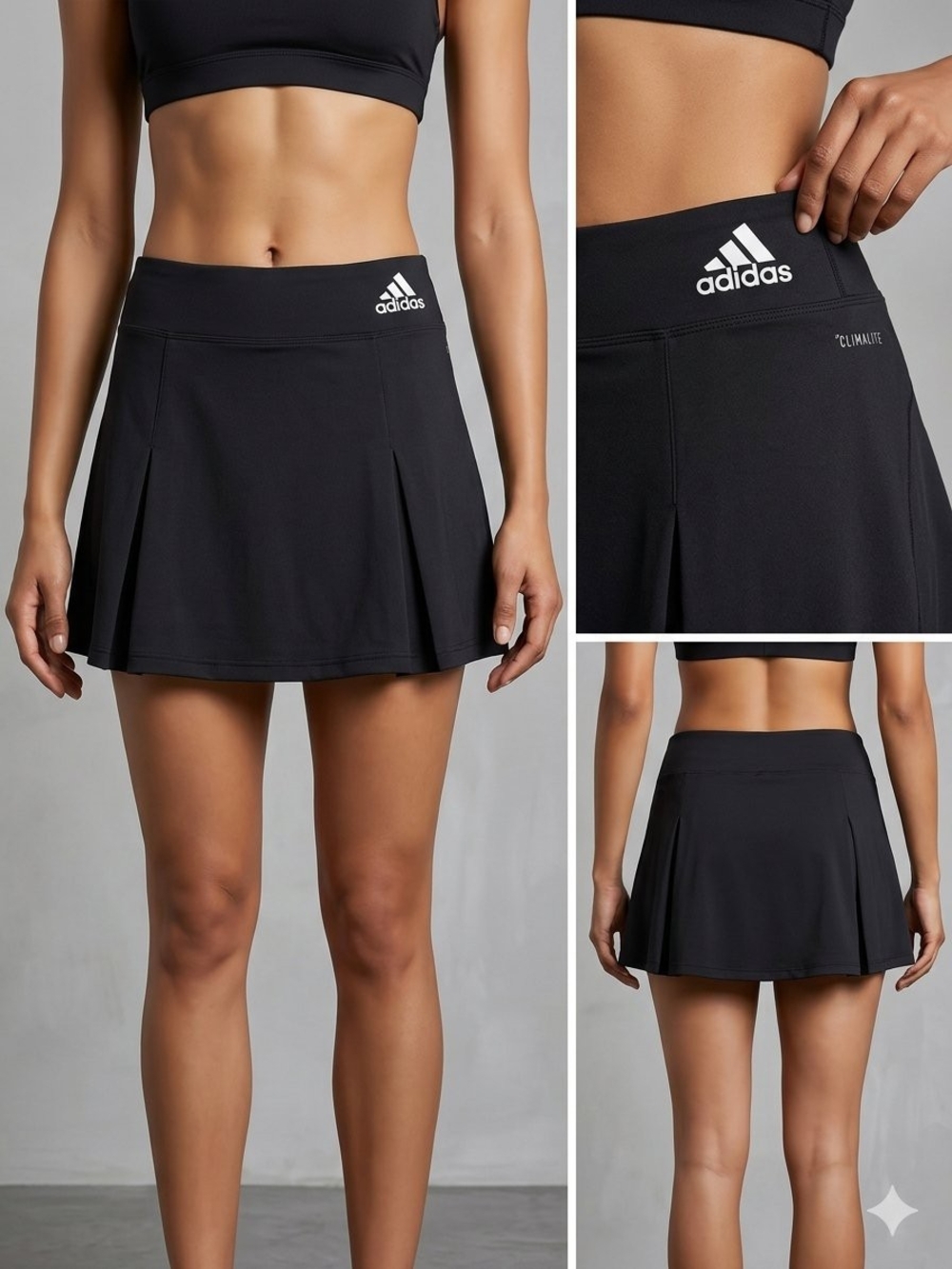 adidas Women's Black Tennis Skirt with Pleats • Size W28